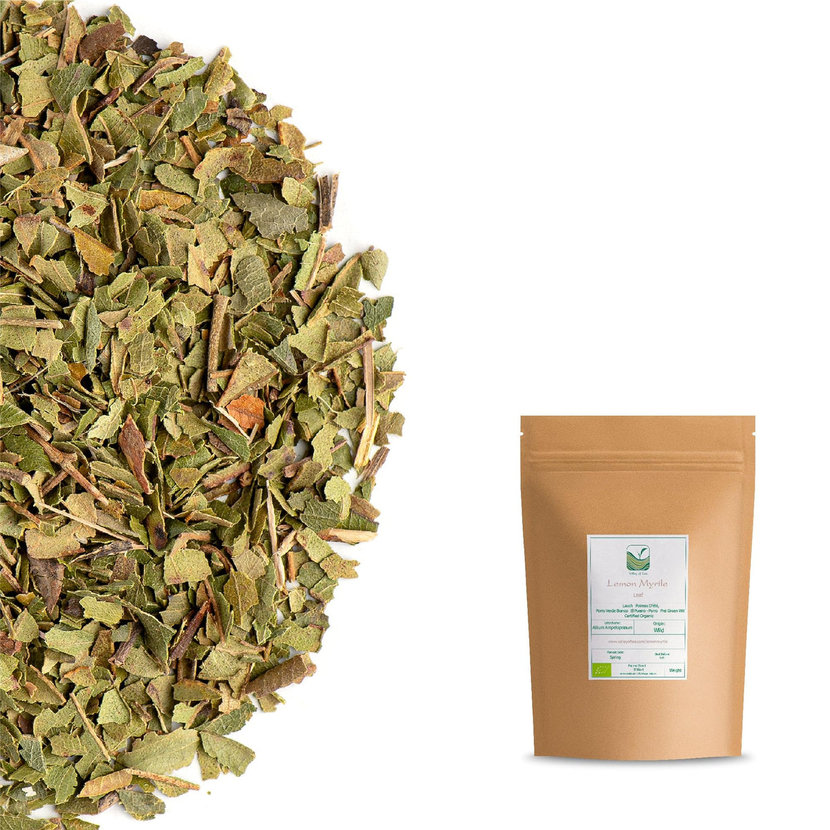Valley of Tea Lemon Myrtle Organic Dried Leaves - Zesty Herbal Tea and Cooking
