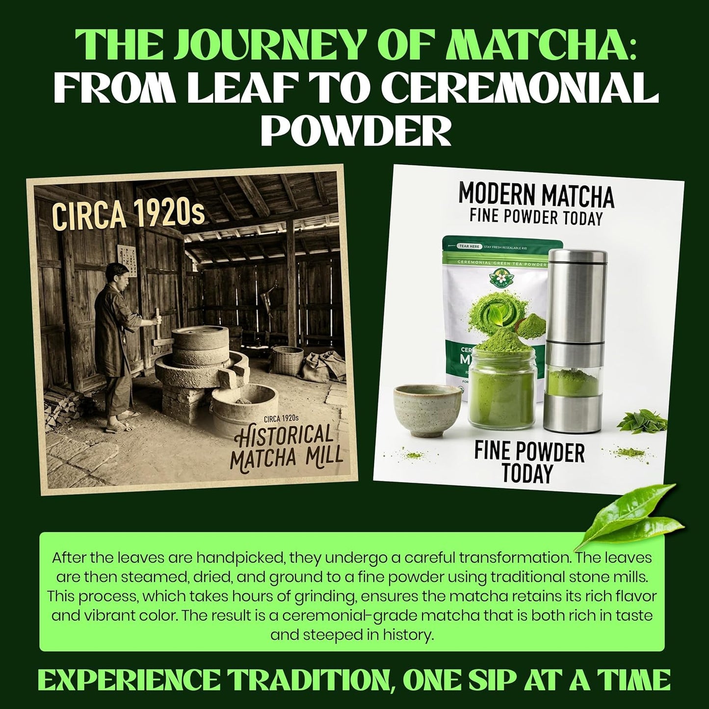 Ovida First Harvest Ceremonial Matcha Powder, Organic Japanese Green Tea Powder from Kagoshima, Stone Ground, Smooth Taste, Premium Matcha for Drinking, 127g