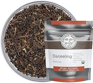 Golden Moon Tea Organic Darjeeling Black Tea - Loose Leaf, Non-GMO - 1 Pound (192 Servings)