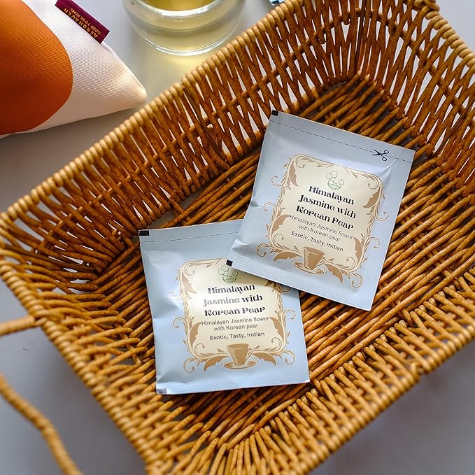 THE Vedas Himalayan Jasmine With Korean Pear, Herbal Tea, Biodegradable Cotton Teabags, 40 Tea Bags(Pack of 2)