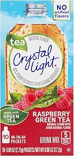Crystal Light On The Go Raspberry Green Tea, 10-Packet Box (Pack of 6)