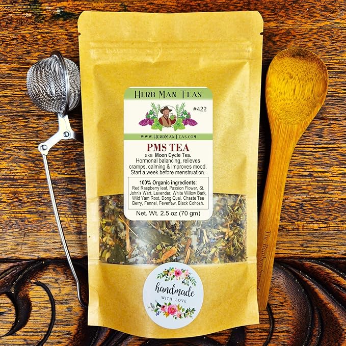 Moon Cycle Herbal TEA — Organic Herbal Blend with Natural, Organic, Non-GMO Made by Master Herbalist Khabir