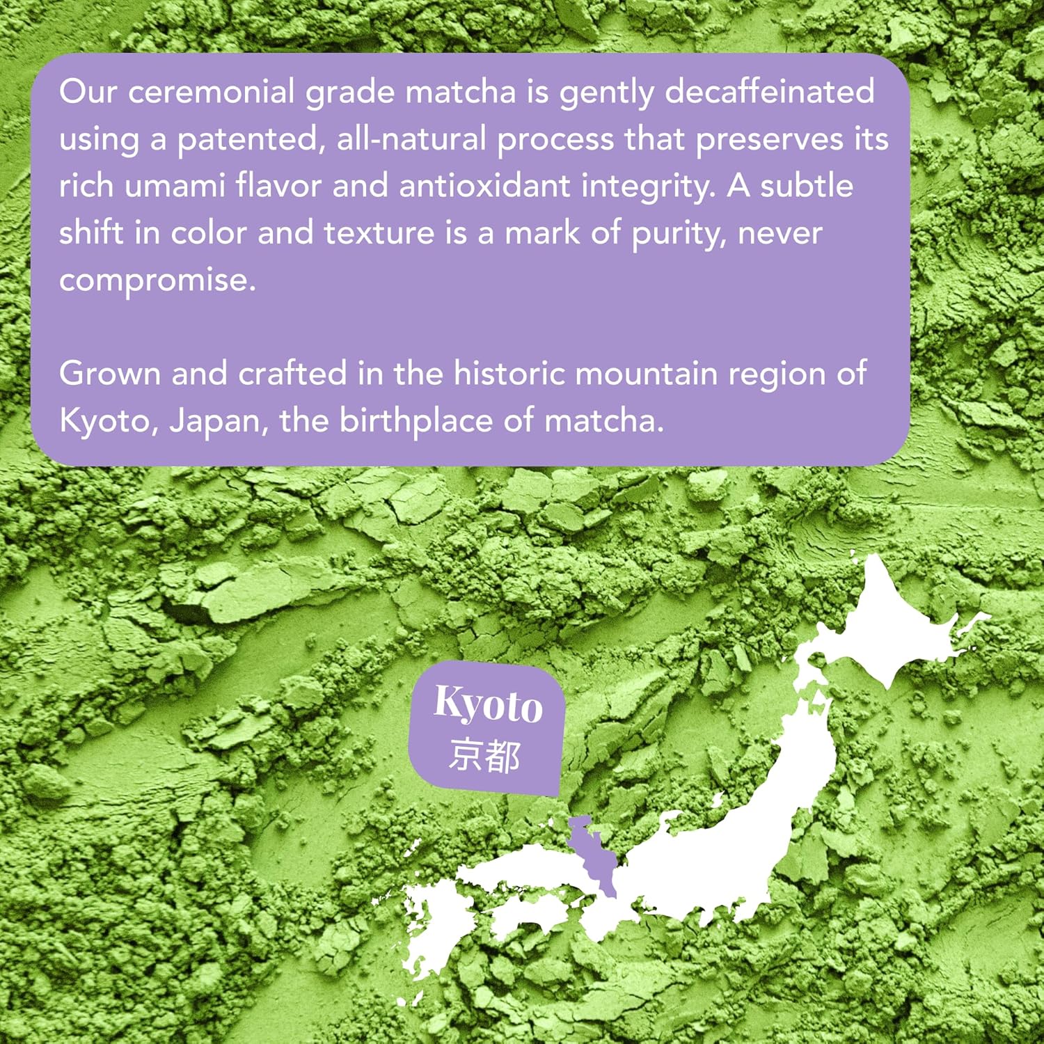 Caff Off Decaf Matcha Green Tea Powder From Japan – Small Premium Bag - 1.06 oz / 30 g – Ceremonial Grade – Naturally Decaffeinated Without Chemicals – Tested for Heavy Metals