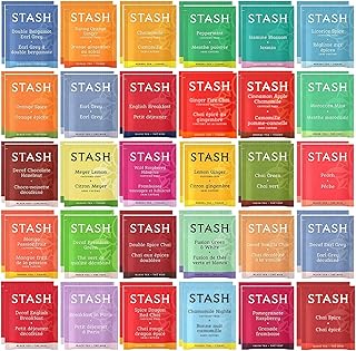 Stash Tea Bags Sampler Assortment (52 Count) 30 Different Flavors Gifts for Her Him Women Men Mom Dad Friends Coworkers Family
