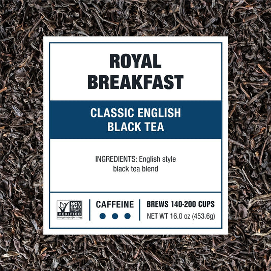 Tiesta Tea - Royal Breakfast, Loose Leaf, Classic English Black Tea | Premium High Caffeine Hot &amp; Iced, Brews up to 200 Cups, 16oz Resealable Bulk Pouch