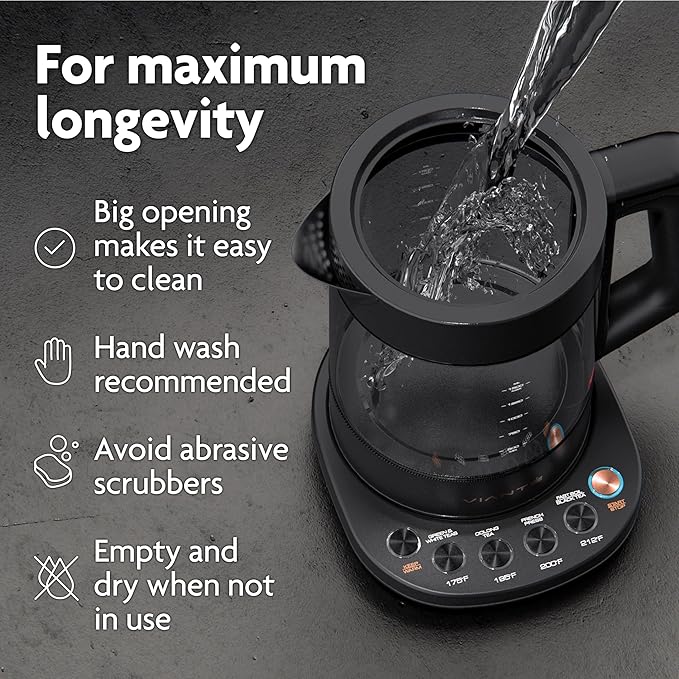 Vianté Electric Kettle With Infuser For Loose Leaf. Hot Tea Maker With Temperature Control And Automatic Shut Off. Tea Kettle With Brewing Programs