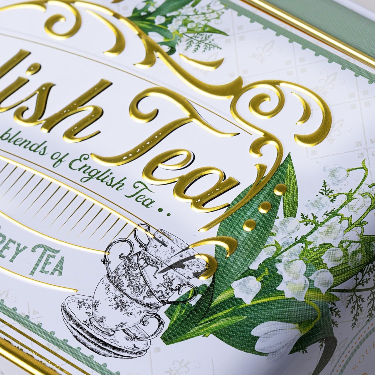 New English Teas Lily of the Valley Tea Tin with 40 Earl Grey Teabags