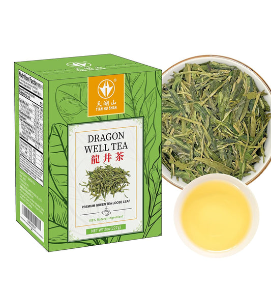 TIAN HU SHAN First Grade LongJing/Dragon Well Green Tea Loose Leaf 8oz