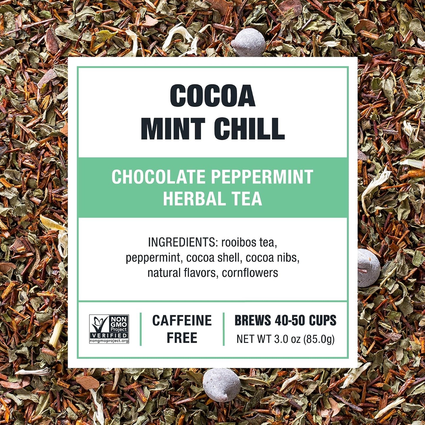 Tiesta Tea - Cocoa Mint Chill Loose Leaf Tea | Chocolate Peppermint Herbal Rooibos Blend, Non-Caffeinated, Brew Hot or Iced, Refillable Tin, Makes Up to 50 Cups, 3 Ounce