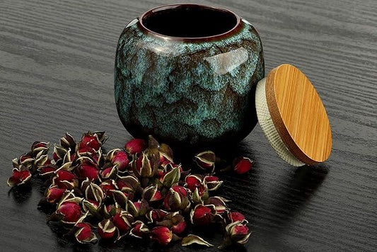 jessie Loose Tea Tin Tea Storage Tea Caddy Tea Canister Tea Storage Container Tins Jar with Airtight Lid (Light blue)