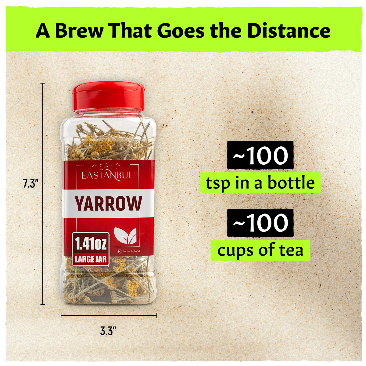 Eastanbul Yarrow Tea, Loose Leaf Herb, Caffeine Free, Natural,1.4oz