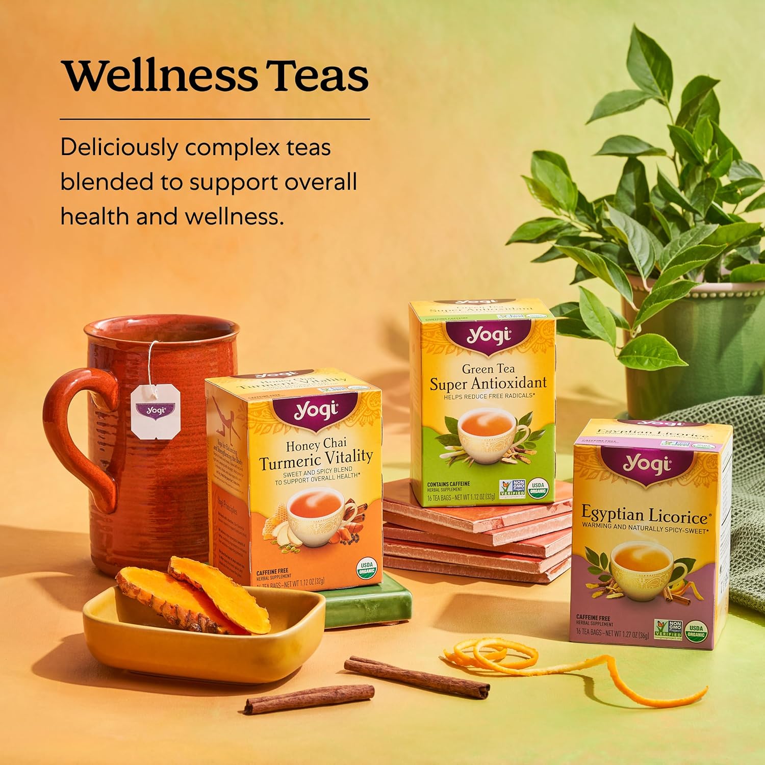 Yogi Tea - Green Tea Variety Pack - 16 Tea Bags Per Pack (4 Pack) - Supports Overall Health & Vitality - Sampler Includes Four Assorted Green Teas - Caffeinated Organic Teas