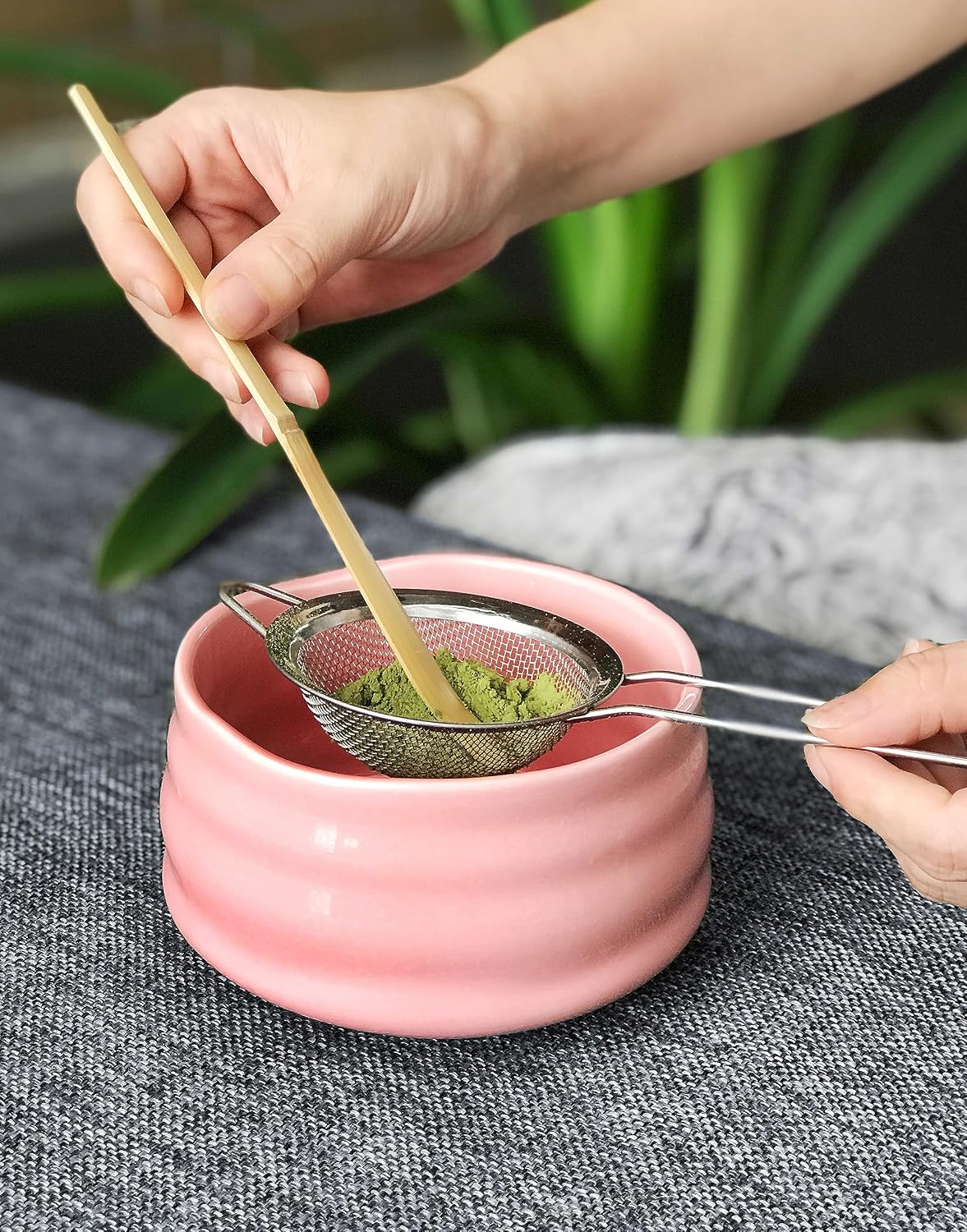 AIYICIII Ceramic Matcha Bowl Handmade Chawan 500ml (Pink) | Handmade ceramic with smooth glaze, traditional chawan shape, ideal for matcha ceremony, tea rituals and daily use