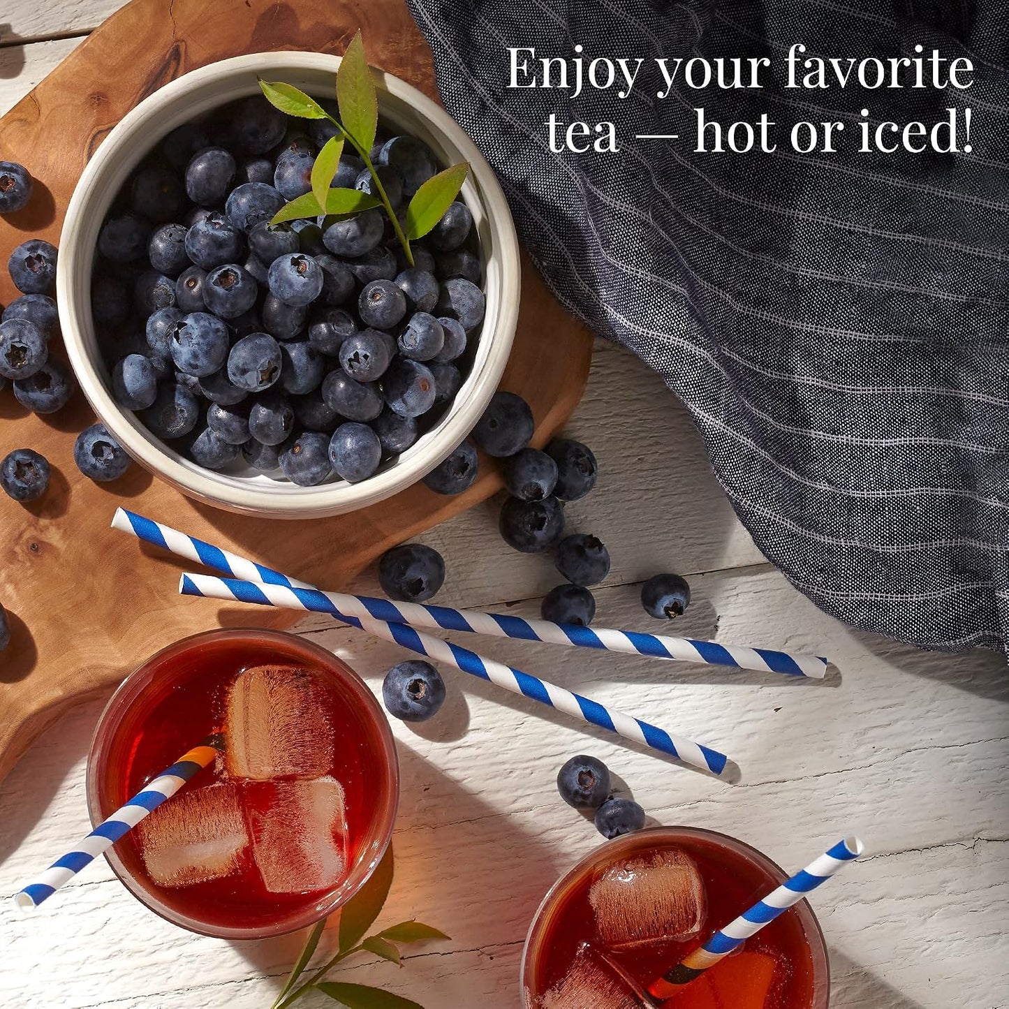The Republic of Tea Wild Blueberry Black Tea, Naturally Caffeinated, 50 Ct | Made for morning or afternoon sipping. Brisk and full-bodied. Gluten Free and Carb Free.