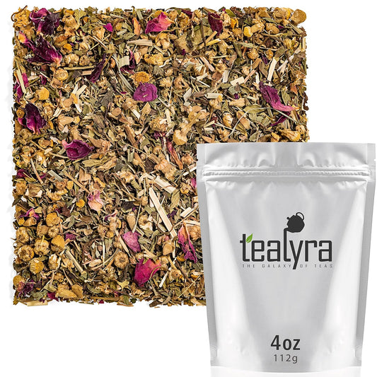 Tealyra - Bedtime - Chamomile - Spearmint - Hemp Leaves - Relaxing Herbal Loose Leaf Tea - Sleep and Calm - All Natural - 112g (4-ounce)