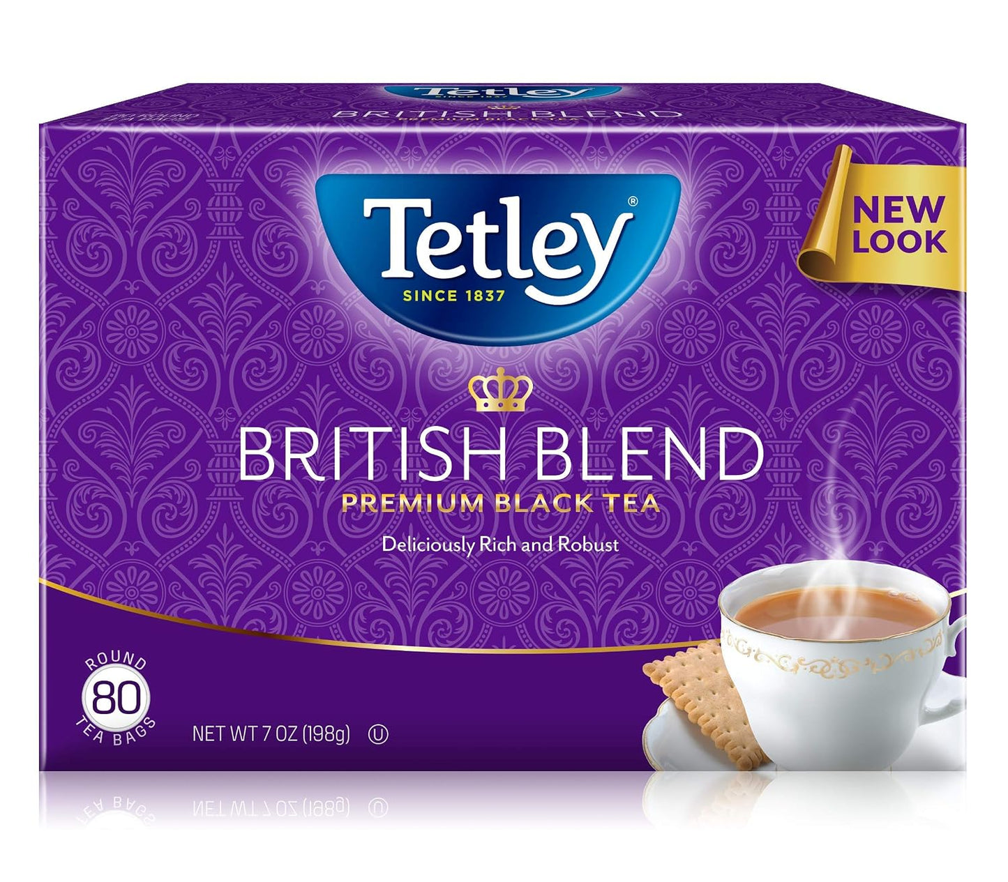 Tetley, British Blend Black Tea, 80 Count, Hot or Iced, Rich &amp; Robust Black Tea