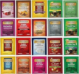 Twinings Tea Bag Sampler, Assortment Variety Pack (20 Count), 20 Unique Flavours for Tea Lovers: Women, Men, Couples, Family, Friends, Coworkers