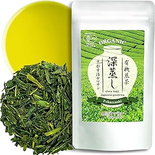 chaganju Green Tea Sencha Fukamushi - deep-steamed green tea - Japanese Organic Loose Leaf Tea, 80g【YAMASAN】