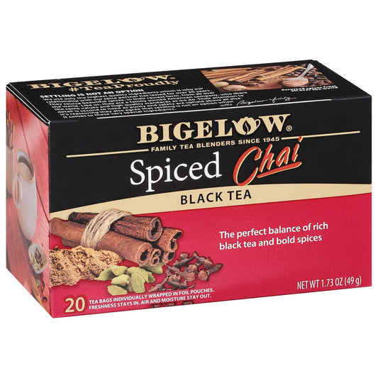 Bigelow Tea Spiced Chai Black Tea, 20 Count (Pack of 6) | Caffeinated Tea, 120 Total Tea Bags
