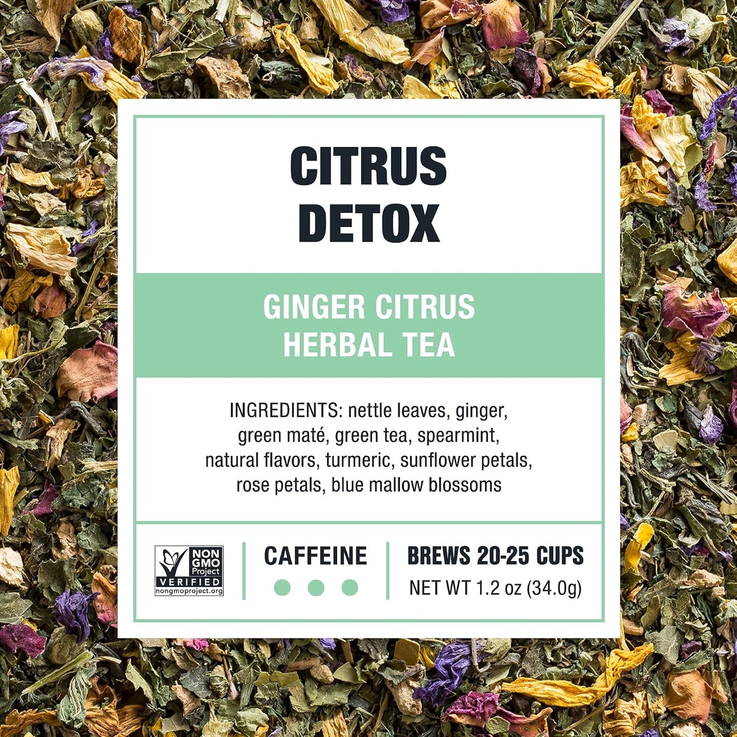 Tiesta Tea - Ginger Citrus Herbal Loose Leaf Tea | Lemon Ginger Tea with Mint and Chamomile, Caffeine-Free, Brew Hot or Iced, Makes Up to 25 Cups, Resealable Pouch, 1.2 Ounce