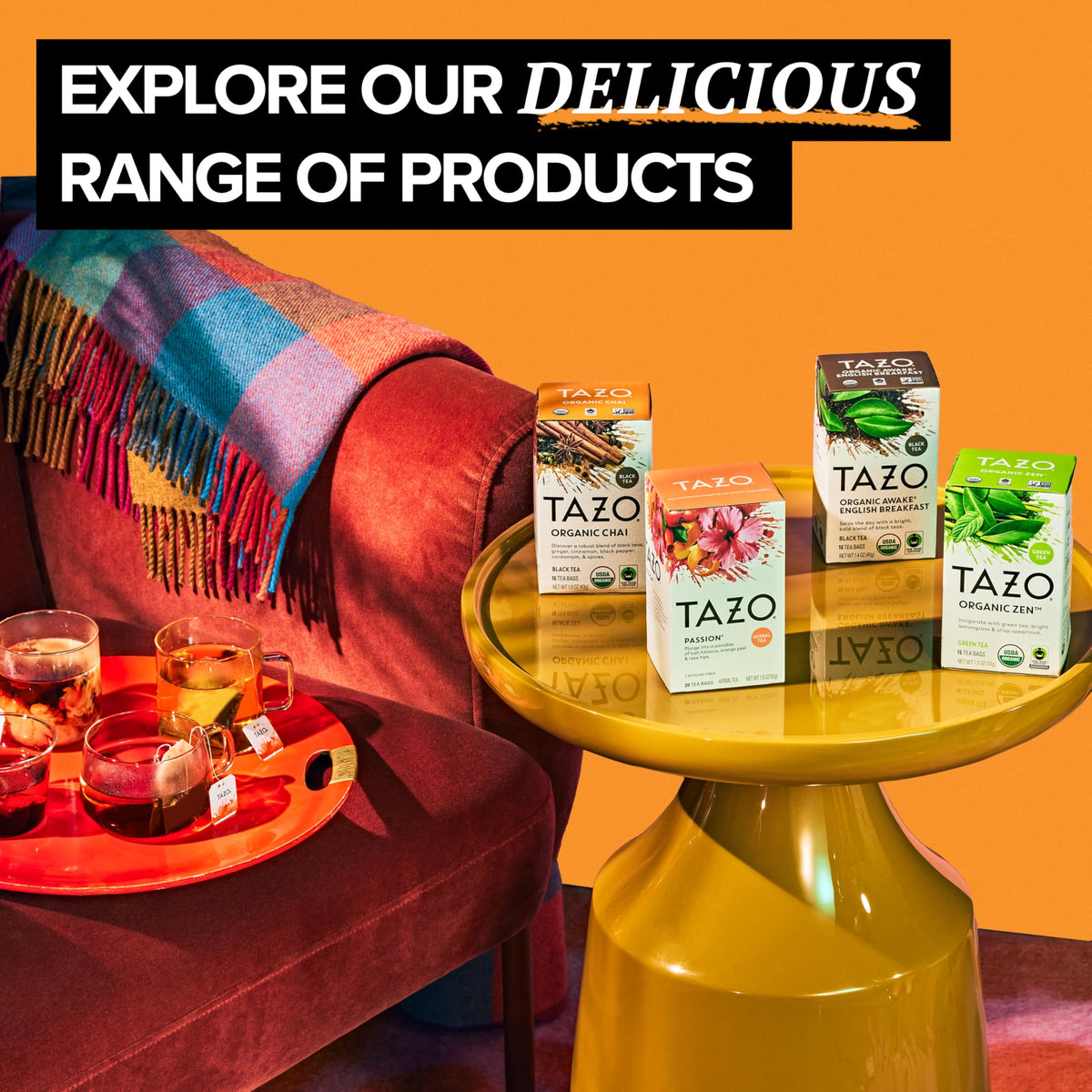 TAZO Pumpkin Spice Chai Tea Bags, Black Tea, Holiday Gift For Tea Lovers, 20ct (6pk)