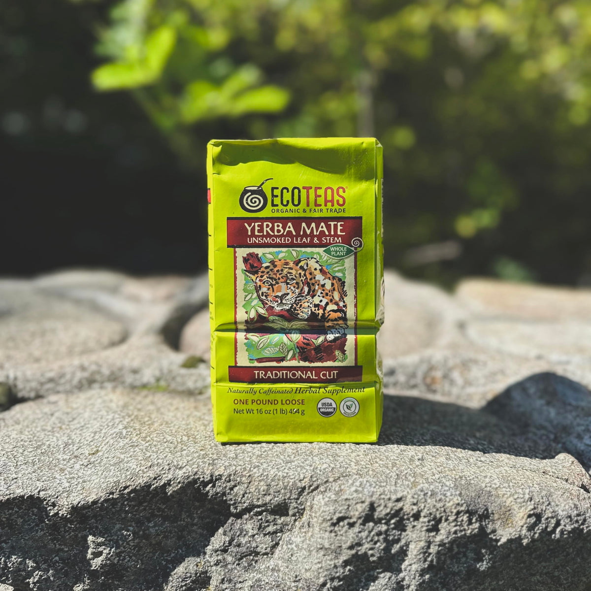 ECOTEAS Organic Yerba Mate Loose Tea Traditional Cut 1 lb Bag Pack of 2