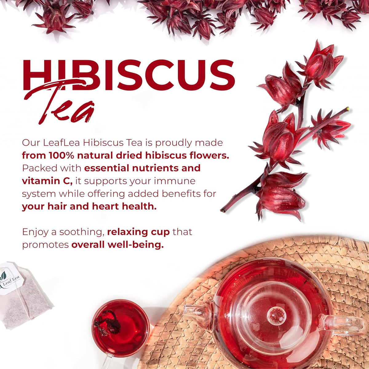 LeafLea 120 Hibiscus Tea Bags