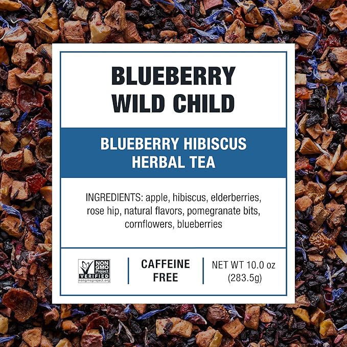 Tiesta Tea - Blueberry Wild Child Cold Brew, Loose Leaf, Blueberry Hibiscus Herbal Tea, Non-Caffeinated Iced Blend, Cold Brew Packets