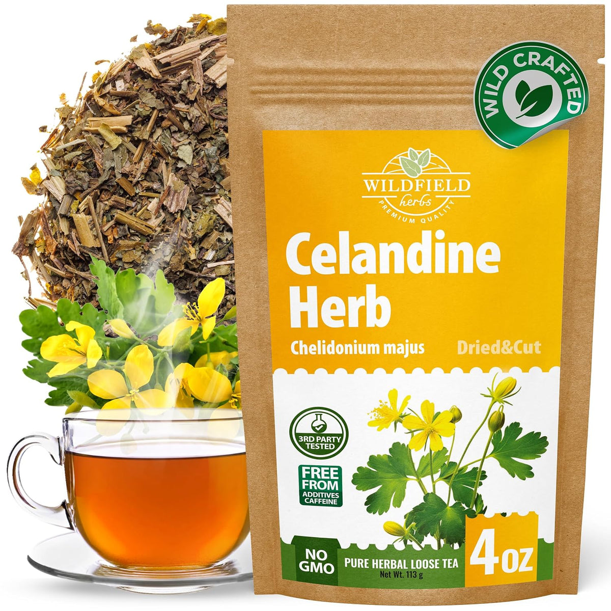 4 oz. Celandine Herb Herbal Tea (Chelidonium Majus) - 113g Herb Tea Celidonia Celandines