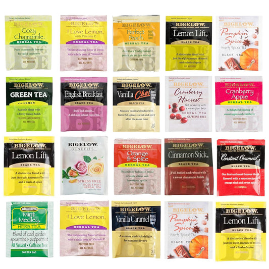 Tea Sampler Variety Pack 20 Counts (20 Flavors) Gift Box for Family, Friends, Coworkers, Women, Men, Assorted Black, Green, Herbal Teas