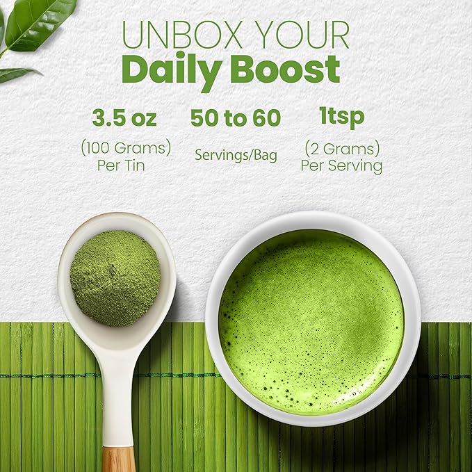 Matcha Wellness Superior Culinary Grade Organic Matcha Powder – 3.5oz Authentic Japanese Green Tea Powder from Kyoto – Perfect for Matcha Lattes, No Additives, Unsweetened