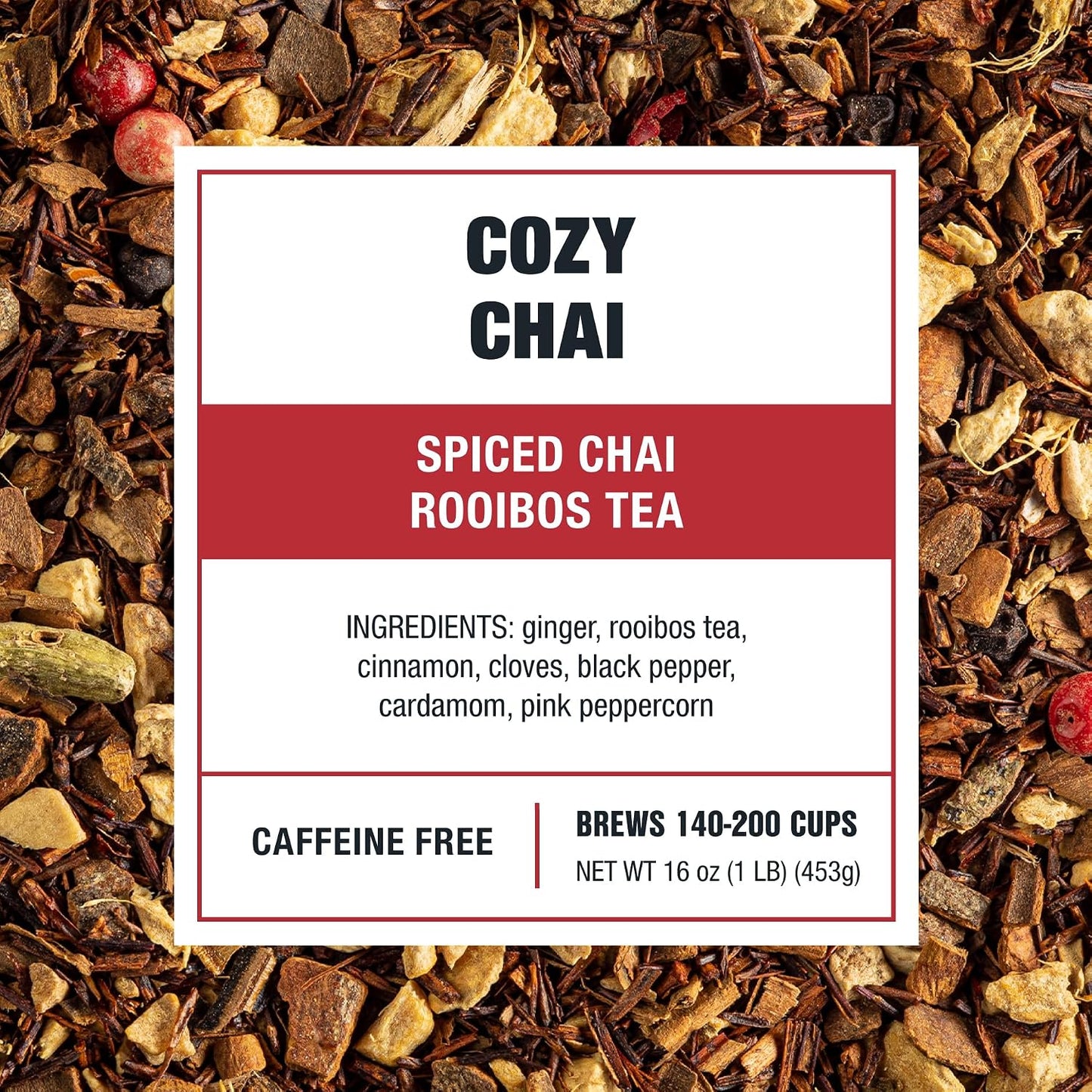 Tiesta Tea - Cozy Chai, Loose Leaf, Spiced Chai Rooibos Tea | Premium Caffeine-Free Herbal Blend, Makes Hot or Iced &amp; Up to 200 Cups, 16oz Resealable Bulk Pouch