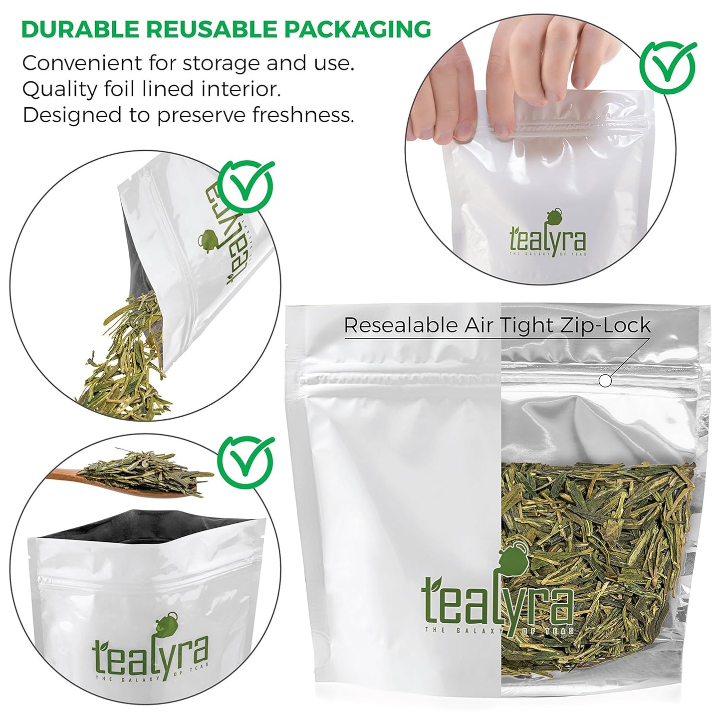 Tealyra - Premium Dragon Well - Long Jing - Green Tea - Famous Chinese Loose Leaf Tea - First Grade - 8-Ounce