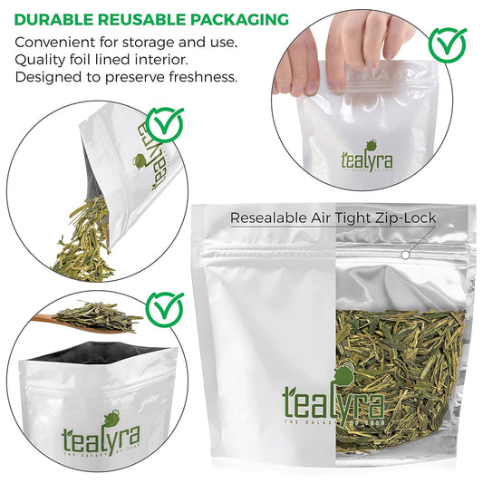 Tealyra | Long Jing Dragon Well Loose Leaf Green Tea, 8 oz