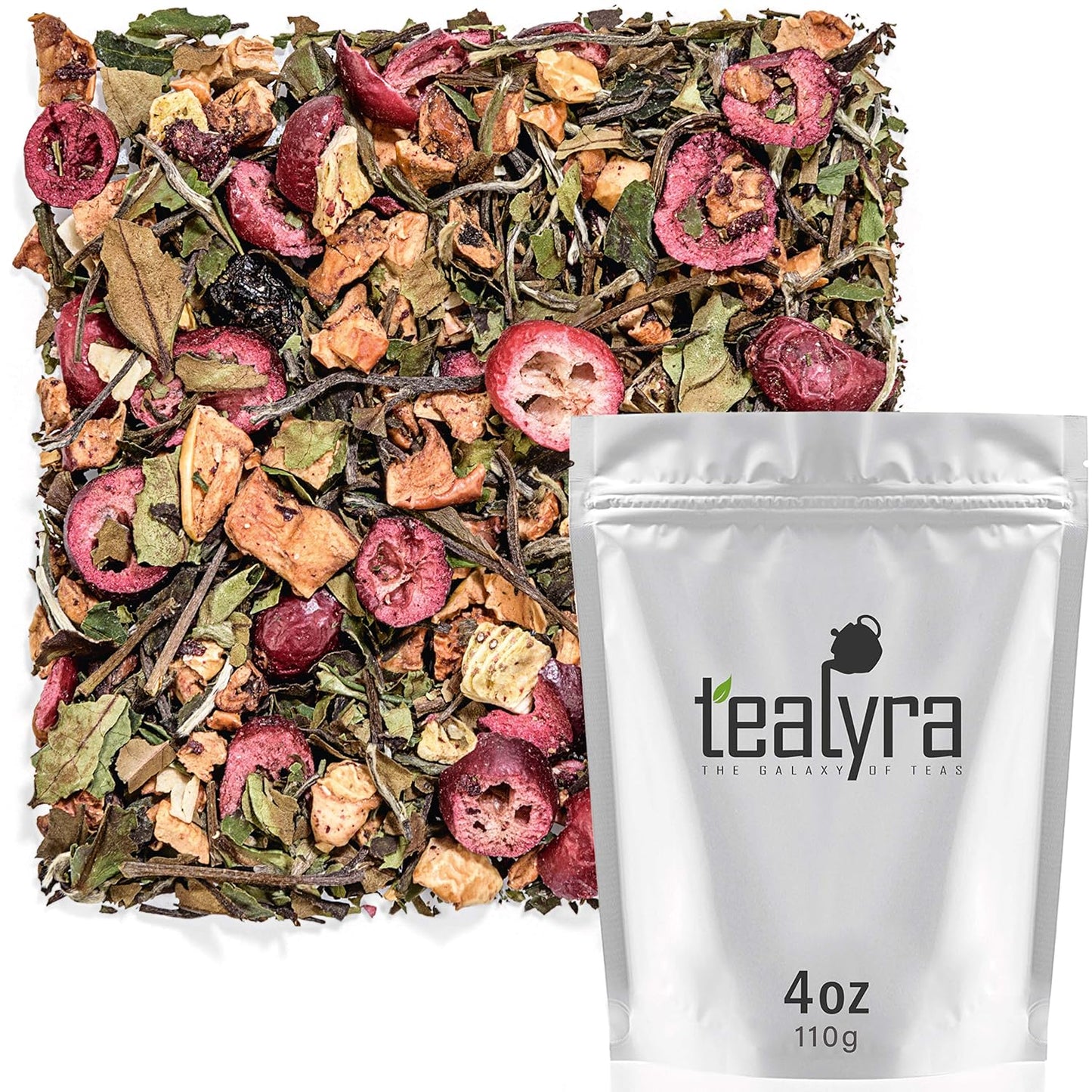 Tealyra - White Cloud Catcher - Fruity White Loose Leaf Tea Blend - Cherry - Cranberry - Antioxidants and Vitamines Rich - All Natural Ingredients - Low Caffeine - 112g (4-ounce)