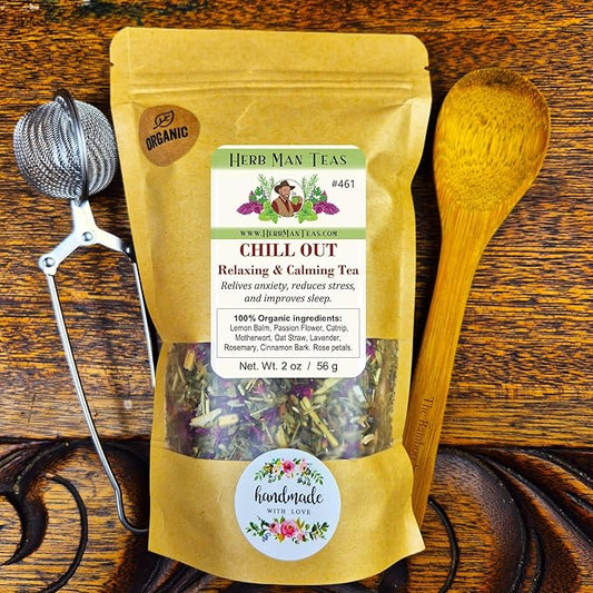 Chill OUT Relaxing TEA – A soothing blend to promote relaxation and support restful sleep, formulated by Master Herbalist Khabir