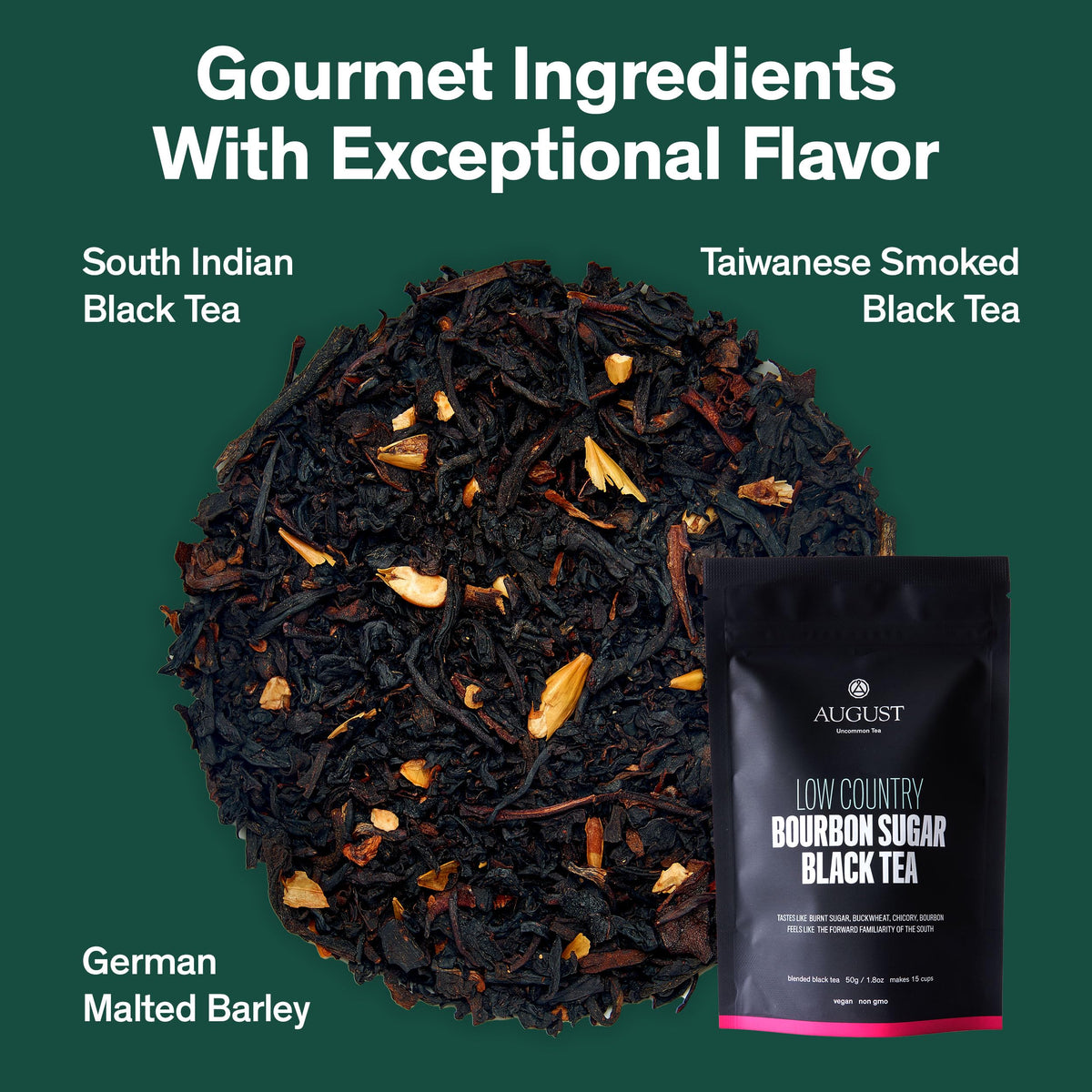 August Uncommon Tea August Uncommon Low Country Bourbon Sugar Black Tea (1.75oz Pouch)