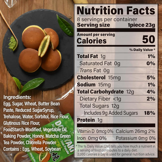 YAMASAN KYOTO UJI Dorayaki Japanese Matcha Sweet Bean Paste Pancake 6.49oz | Traditional Japanese Wagashi Sweets, Cute Mini Size, Matcha Candy, Individually Wrapped, Made in Japan 184g