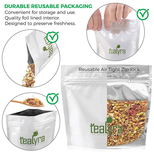 Tealyra - Tranquil Nights - Chamomile Fruity - Herbal Tea - Loose Leaf Tea - Calming &amp; Relax Tea - Caffeine Free - All Natural Ingredients - 110g (4-ounce)