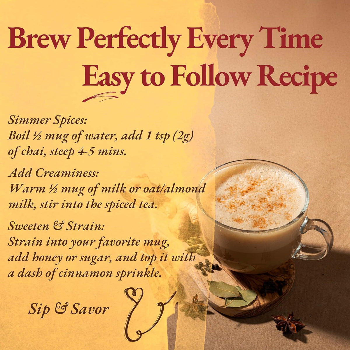 Sattva Tea Co | Assam Masala Chai | 200g/7oz Loose Leaf (Makes 40+ Cups) | Spiced Chai Tea Blend with Ginger, Cardamom, Bay Leaf, and Clove | Sustainably Sourced, Vegan &amp; Microplastics-Free