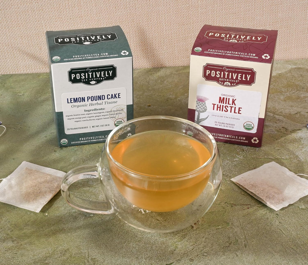 Positively Botanicals, Organic Milk Thistle Herbal Tea Bags, 20 Count