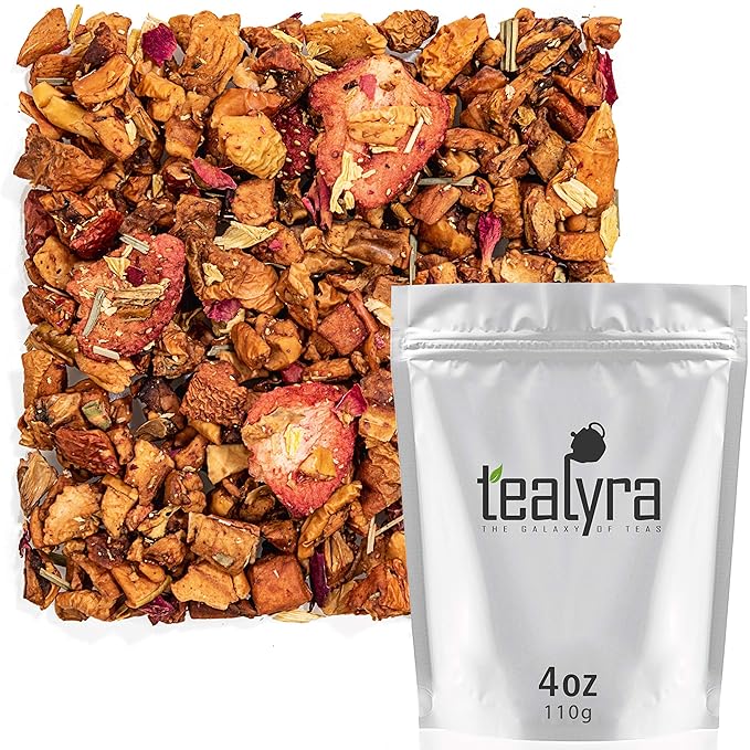 Tealyra - Strawberry Guava Jam - Apple - Lemongrass - Fruity Herbal Loose Leaf Tea - Hot and Iced Drink - Vitamins and Antioxidants Rich