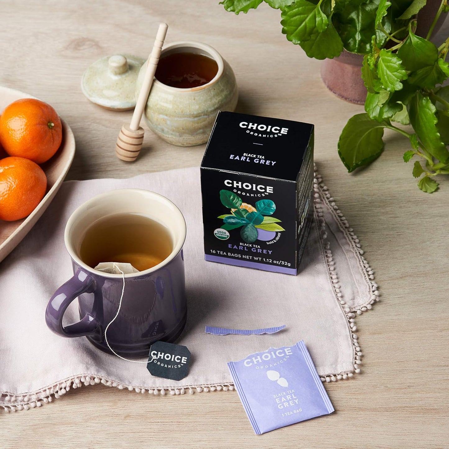 Choice Organics Earl Grey Tea, 16 Tea Bags (3 Pack) | Fair Trade Compostable Organic Tea Bags, Caffeinated for a Bright Smooth Everyday Flavor, Vegan, Gluten-free