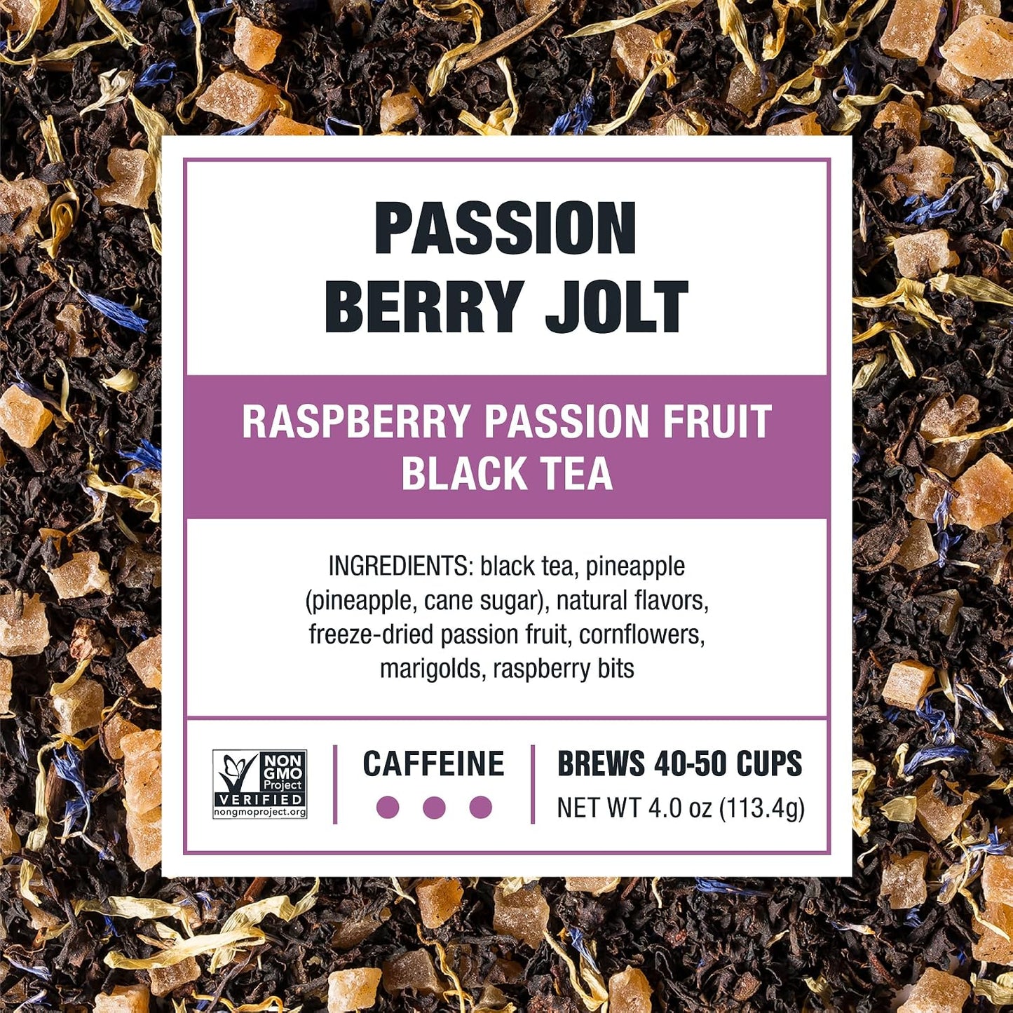 Tiesta Tea - Passion Berry Jolt, Loose Leaf | Raspberry Passion Fruit Black Tea, Premium Caffeinated Blend, Make Hot or Iced &amp; Brews Up to 50 Cups, 4oz Refillable Tin