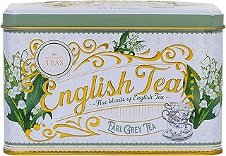 New English Teas Lily of the Valley Tea Tin with 40 Earl Grey Teabags