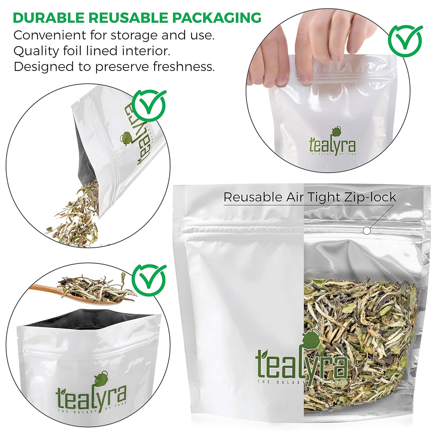 Tealyra - White Peony - Bai Mu Tan White Loose Leaf tea - Premium Chinese White Tea - Caffeine Level Low - 100g (3.5-ounce)