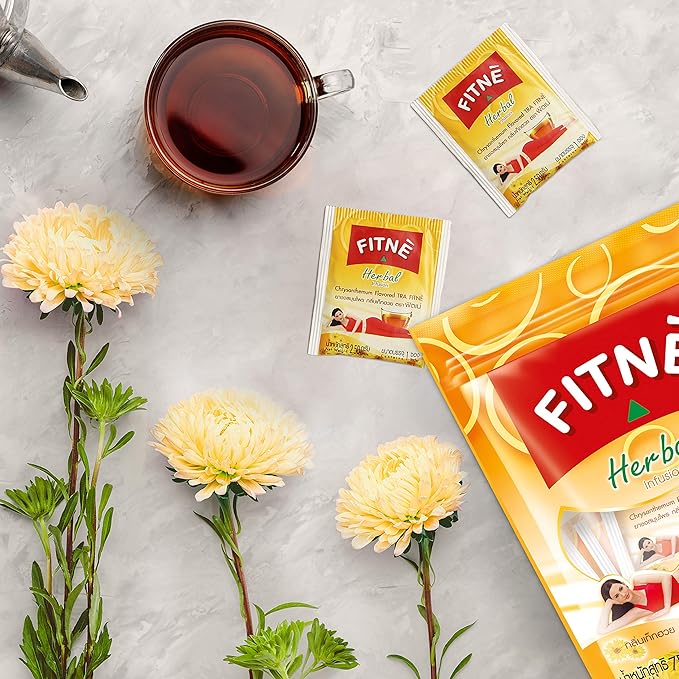 FITNÈ Chrysanthemum Herbal Tea Senna Infusion Smooth Mild Soothing Beverage Natural Gentle Detox Cleanse No Calories Caffeine Free, 30 Tea Bags