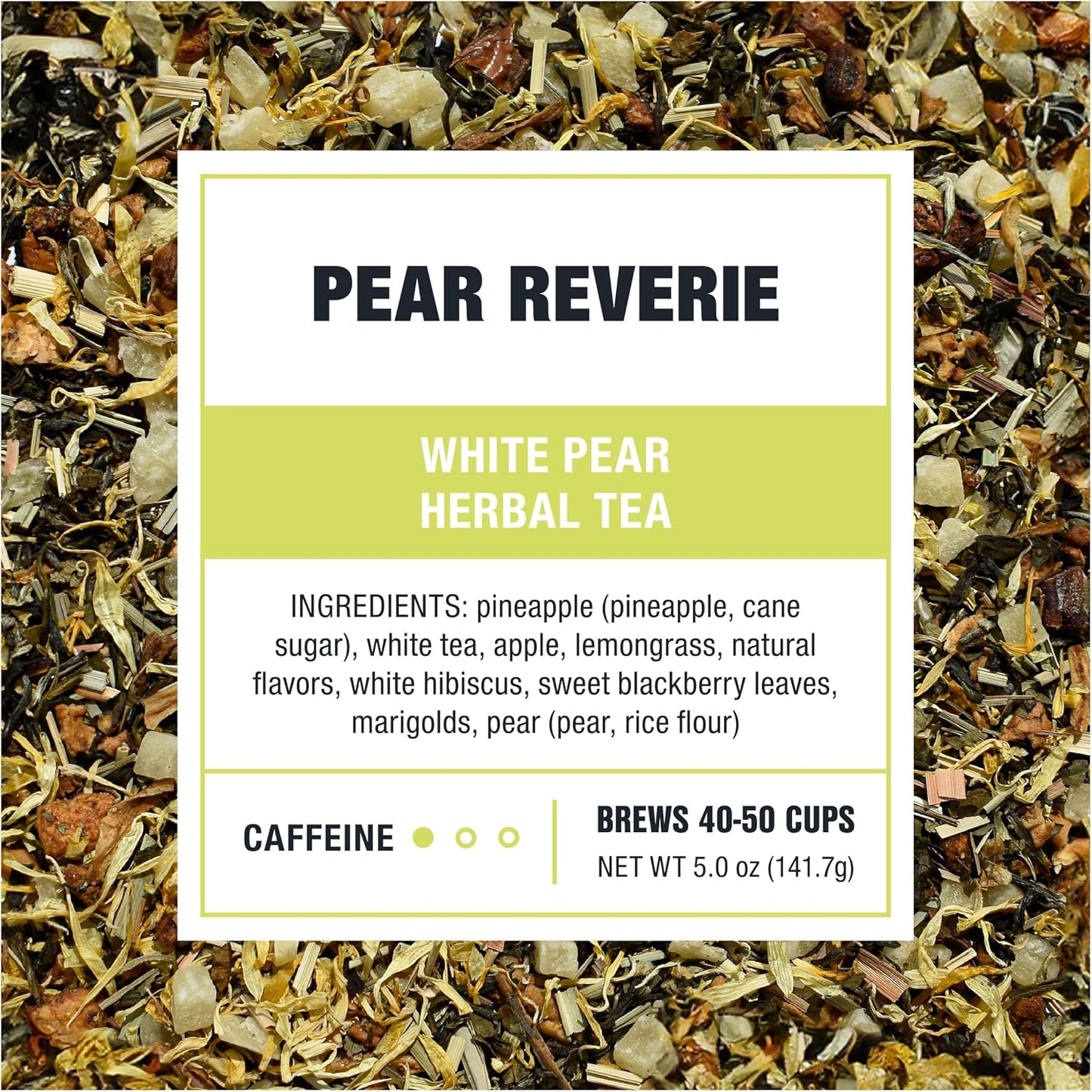 Tiesta Tea - Pear Reverie, Loose Leaf, White Pear Herbal Tea, Premium Low Caffeine Blend, Make Hot or Iced &amp; Up to 50 Cups, 5 oz Refillable Tin