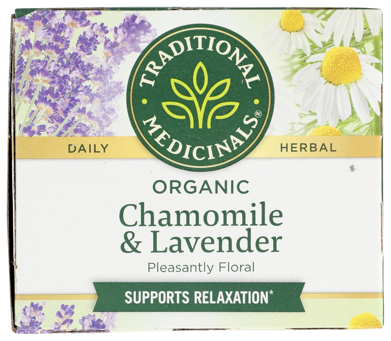 Traditional Medicinals Organic Chamomile with Lavender Herbal Tea, 16 Tea Bags (Pack of 1)