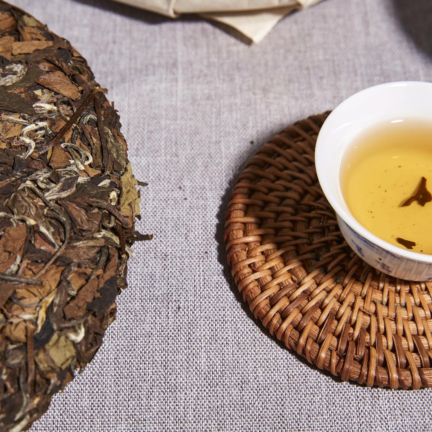 ChaWuWarmSun-White Tea Cake,300g/10.58oz,ShouMei BaiCha,FuDing Chinese Tea